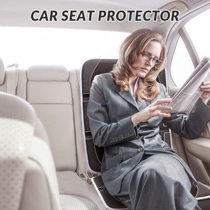 Gimars Car Seat Protector, 2 Pack, XL Thicken EPE Cushion Waterproof 600D Fabric Car Seat Cover for Child Car Seat with Nonslip Backing Mesh Pockets for Baby SUV Sedan Truck Leather Seats, Black-Gray - color: B-2PACK