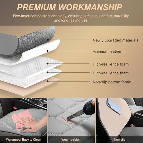 Front Car Seat Covers for Land Rover,Leather Waterproof Seat Protector Custom Fit Land Rover Defender Discovery Range Rover Evoque Sport Velar,2 Pack,Gray - color: Gray