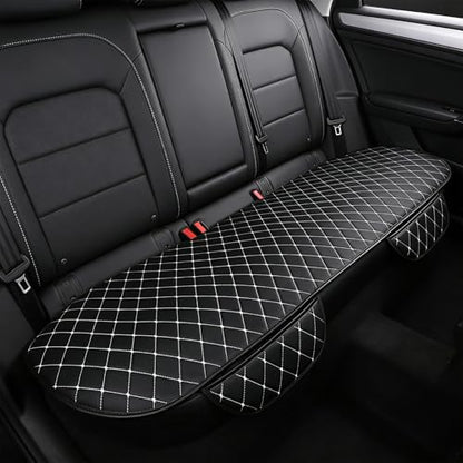 Breathable Linen Texture Rear Car Seat Cushion, Universal Non-Slip Auto Bench Seat Pad for Summer Comfort, Heat-Dissipating Interior Protector Cover, Square Fit