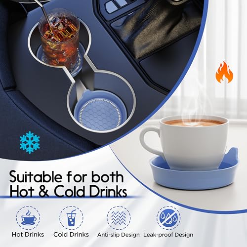 Car Cup Coaster Universal Non-Slip Cup Holders Bling Crystal Rhinestone Car Interior Accessories 2 Pack Gray Blue - color: Gray Blue, size: 2 Pack