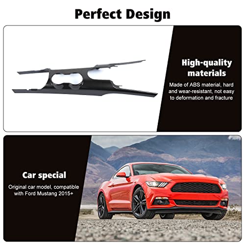 RT-TCZ Carbon Fiber Center Console Gear Shift Panel Trim Cover Cup Holder Frame Interior Decoration Kit Accessories for Ford Mustang 2015-2022