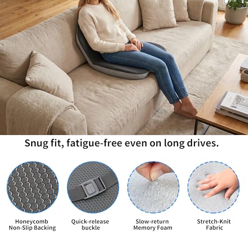 Truck Driver Seat Cushion Memory Foam L-Shaped Ergonomic Cushion for Office Chairs Comfort & Support for Long Sitting Memory Foam U-Shape Tailbone Relief + L-Shape Back Cushion - size: Dark gray+Light Gray