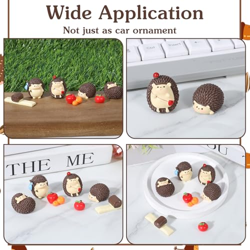 7 Pcs Cute Hedgehog Car Dashboard Decor with Stickers, Computer Monitor Decor Aesthetic Car Accessories for Women