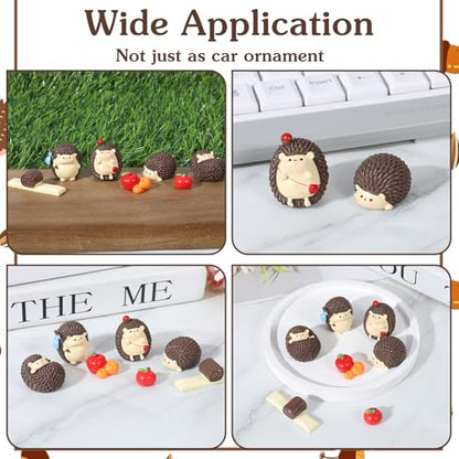 7 Pcs Cute Hedgehog Car Dashboard Decor with Stickers, Computer Monitor Decor Aesthetic Car Accessories for Women