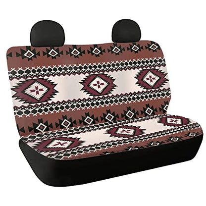 WELLFLYHOM Aztec Bench Seat Covers for Trucks Cars Suvs Southwest Indian Baja Universal Saddle Blanket Seat Covers,Soft Polyester Rear Seat Cover Split Bench Protector for Kids Pet Dogs - color: Aztec 2