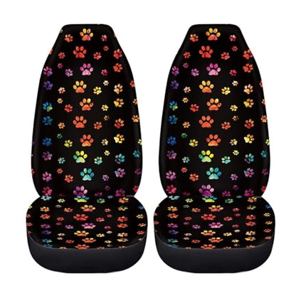 Dreaweet Tie Dye Dog Paw Car Seat Covers 2 Pack Universal Car Seat Cover Soft Stretch Front Seat Covers for Cars SUV Trucks Car Seat Protector Front Seats Only - color: Tie Dye Dog Paw