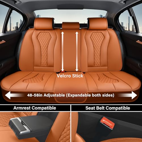 Coverado Car Seat Covers Full Set, Brown Seat Covers, Automotive Car Seat Cover, Car Seat Covers Front Seats Back Seat Covers, Car Seat Protector Universal Fit Most Cars - color: Brown, size: FullSet