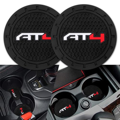 Car Cup Holder Coaster for GMC AT4,Series Recessed Silicone Cupholder Coaster Interior Accessories 2.75in 2Pieces Black - color: Black-a10