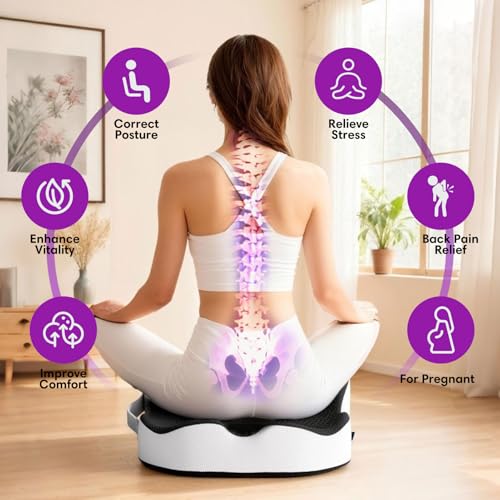 Memory Foam Seat Cushion for Office Chairs, Car Seat, Wheelchair, Desk Chair Pad - Extra Large Ergonomic Sciatica Coccyx & Tailbone Pain Relief Back Support Pillow for Long Sitting & Driving