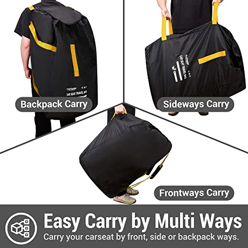 Car Seat Travel Bag Backpack for Air Travel - Karfast Universal Infant Carseat Gate Check Bag Cover for Airplane, Foldable with Pouch, Yellow - color: Green