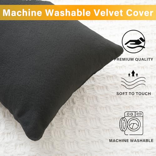 1 MIDDLE ONE 2 Pack Small Pillow, Memory Foam Mini Pillow 11 X 7 Inches for Travel, Sleeping, Nap and Neck, Knee, Lumbar Support, Tiny Cushion for Pet, Dogs (Black) - color: Black, size: 11x7 inch