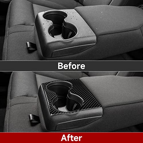 Car Rear Seat Cup Holder Cover Decals for 2011-2023 Dodge Charger/Chrysler 300 Accessories Carbon Fiber Interior Stickers - color: Cup Holder-a