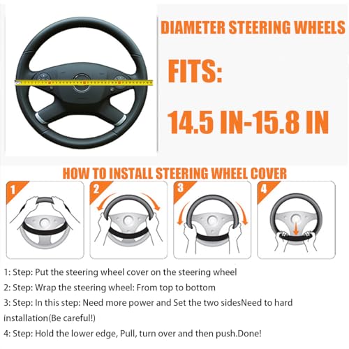 Car Steering Wheel Cover, 14.5 to 15 Inch Warm Anti-Slip Fluffy Furry Automotive Steering Wheel Protector for Man Woman Girls, Vehicle Interior Decoration Fit Cars, SUVs, Trucks（Purple）