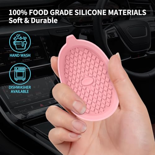 Car Cup Holder Coasters [4 Pack] Silicone Cups Mats, Automotive Universal Non-Slip Recessed Interior Accessories Pink - color: 4pack-pink