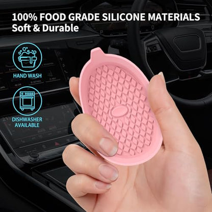 ME.FAN Car Cup Holder Coasters [4 Pack] Silicone Cups Mats, Automotive Universal Non-Slip Recessed Interior Accessories Pink - color: 4pack-pink