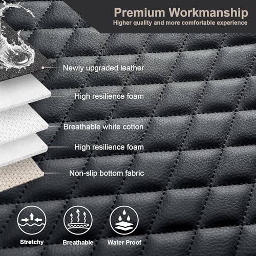 West Llama Pu Leather Car Seat Bottom Covers Protectors Include 1 Rear Bench Seat Cover Universal Fit 90% Vehicles,Black - color: E-Black, size: Universal Fit - Rear Only