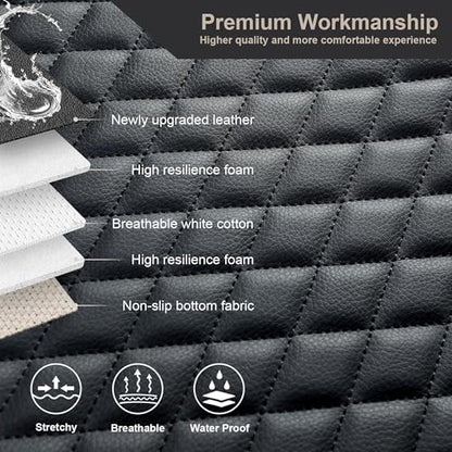 West Llama Pu Leather Car Seat Bottom Covers Protectors Include 1 Rear Bench Seat Cover Universal Fit 90% Vehicles,Black - color: E-Black, size: Universal Fit - Rear Only