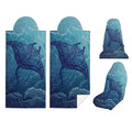 2 Pack Car Seat Towel Covers, Sweat-Proof Microfiber Seat Protectors for Gym, Running, Beach & Workout, Breathable Quick-Dry, Machine Washable, Coral Manta Ray Print, Universal Fit