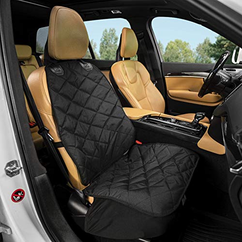 Premium Bucket Car Seat Protector | Diamond Stitching | Washable & Waterproof Front Seat Dog Cover Car, Truck, & SUV | Nonslip, Tear Resistant Pet Passenger Seat Cover | Black - color: Black
