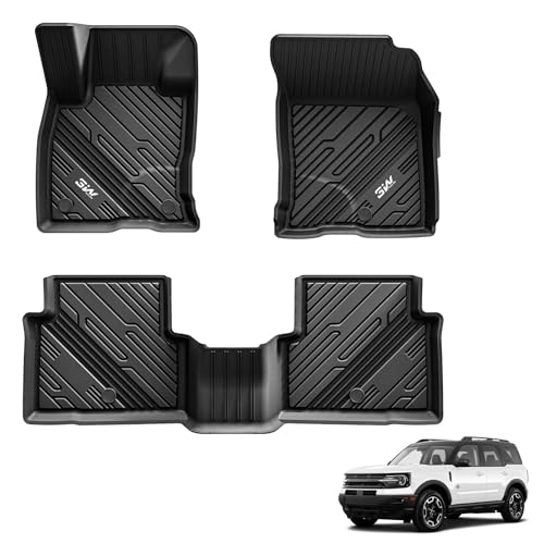 3W Floor Mats Fit for Ford Bronco Sport 2021-2025 2026 All Weather TPE Car Accessories Custom Fit Full Set Ford Bronco Sport Car Mats (Not for Bronco & Rubberized Floor & Outer Banks) - size: 5.Bronco Sport 2021-2026 Floor Mats