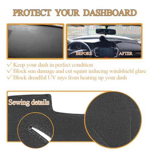 Dash Cover Mat Custom Fit for Toyota Camry 2002 2003 2004 2005 2006 with Cutout for Sensors and Dash Speakers, Dashboard Cover Pad Carpet(02-06 Gray Black) J40 - color: 02-06 dark gray