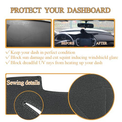 Dash Cover Mat Custom Fit for Toyota Camry 2002 2003 2004 2005 2006 with Cutout for Sensors and Dash Speakers, Dashboard Cover Pad Carpet(02-06 Gray Black) J40 - color: 02-06 dark gray