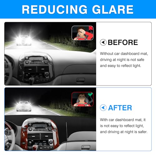 Autorder Dashboard Cover Mat for Toyota Sienna 2004-2010 Accessories Dash Cover Upgrade Flannel Dash Mat Sunshade Glare UV Rays Protector - size: Black 2004-2010 Toyota Sienna