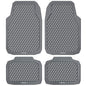 CAR PASS Gray Rubber Car Mats, All-Weather Floor Mats Full Set Durable Anti-Slip 3D Rhombus Waterproof Automotive Pad Trim to Fit Liner Universal Fit for Sedan SUV Truck Van, 4 Pcs All Gray Rubber - color: Gray