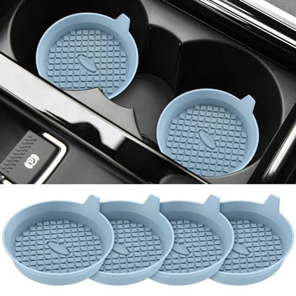 Car Cup Holder Coasters [4 Pack] Silicone Cups Mats, Automotive Universal Non-Slip Recessed Interior Accessories Ether - color: 4 Pack-ether