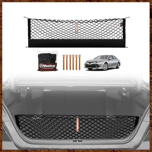 Truck Bed Cargo Net Trunk Netting Compatible with 2018-2025 2026 Toyota Camry Accessories, Pickup Cargo Organizer SUV Sedan Storage Net w/Heavy Duty Carabiners - style: 2018+ Camry
