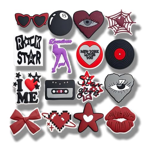 Shoe Charms Set for Clog Sandals, Cute PVC Decorative Accessories for Backpacks & Shoes, Aesthetic Fashion Charms for Teens & Adults (Not a Toy, 14+) - color: 16PCS Y2K Aesthetic