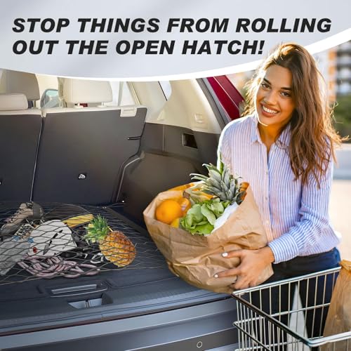 Trunk Mesh Cargo Net for Nissan Rogue 2026 2025 2024 2023 2022 2021, Floor Style Rear Trunk Cargo Net Fit Rogue Accessories, Heavy Duty Nylon Mesh Storage Netting Organizer with Hooks - size: Nissan Rogue