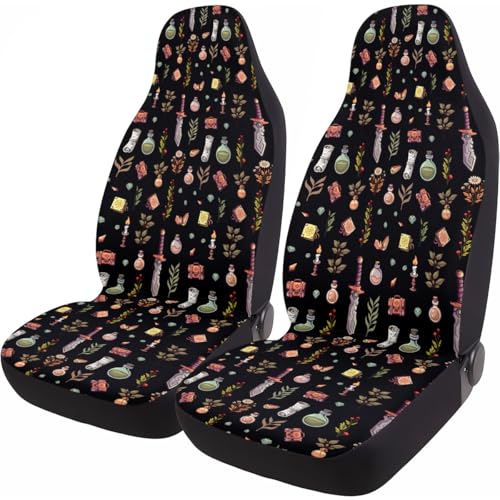 GENANY Dragon Universal Car Seat Covers for Trucks Sedans SUVs – 2 Pack, Durable Automotive Covers, Breathable Bucket Protective Accessories Interior, Car Decor - color: Dragon-BA204