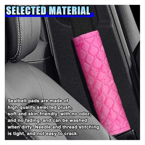 5PCS Car Seat Belt Pads Cover - Soft Comfort Seatbelt Covers Protect Your Neck and Shoulders - Auto Seat Belt Shoulder Strap Cover Protector Pads - Shoulder Cushion Harness Pad for Car/Bag (Rose Red) - color: Rose Red