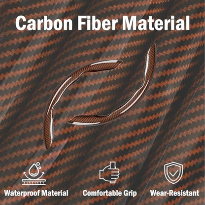 3-Piece Carbon Fiber Steering Wheel Cover, Anti-Slip & Segmented Thin Design for Comfort Grip, Universal Fit 99% Cars SUV Truck,Brown - color: Brown