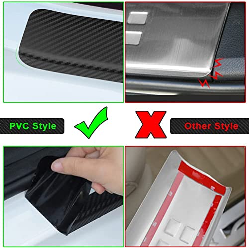 4Pcs Car Door Sill Protector for Nissan Rogue, Carbon Fiber Anti-Scratch Guard for Nissan Rogue Accessories - Self-Adhesive Car Door & Sill Protector -Purple