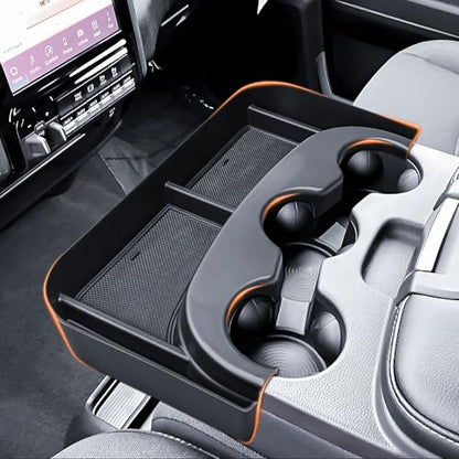Cup Holder Center Console Organizer Compatible with 2013-2024 Dodge RAM(1500/1500 Classic/2500/3500) Accessories, Front Console Storage Box Tray [Only fit Jump Seat with 3 Cup Holders]