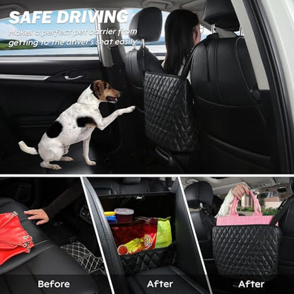 eing Car Organizers And Storage Purse Holder, Large Capacity Car Net Pocket Handbag Holder, Automotive Consoles & Backseat Organizer, Leather Back Seat Bag Between Car Front Seats, Black - color: Black