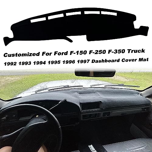 Dash Mat Cover Interior Dashboard Protector pad Compatible with Ford F150 F250 F350 Truck 1992 1993 1994 1995 1996 1997 Dashboard Cover Pad Carpet Protector