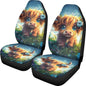 INSTANTARTS Cute Highland Cow Car Seat Covers Full Set of 2 Vehicle Protector Front Seats Covers Stretchy Washable Car Accessories Bucket Seat Cover - color: Cute Highland Cow