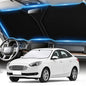 SINGARO 300T Universal Car Windshield Sun Shade, Foldable Reflective for Windshield & Window Shades with Overlapping Design, Car Interior Accessories (57" L x 30" W) - size: Car