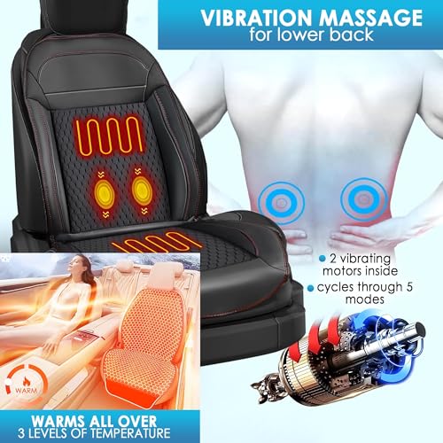 2026 Upgraded Summer Cooling Seat Cover Front Seat, 12V Ventilated Cooling Car Seat Cushion with Massage, Winter and Cooling Seat Cover for Car SUV Truck Universal Fit (Winter,Summer&Massage-2) - color: Winter,Summer&Massage-2