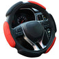Auto Steering Wheel Cover Soft Hand Pad Cushion Slip-on Universal Fit 15'' / 38 cm (Black&red) - color: black&red