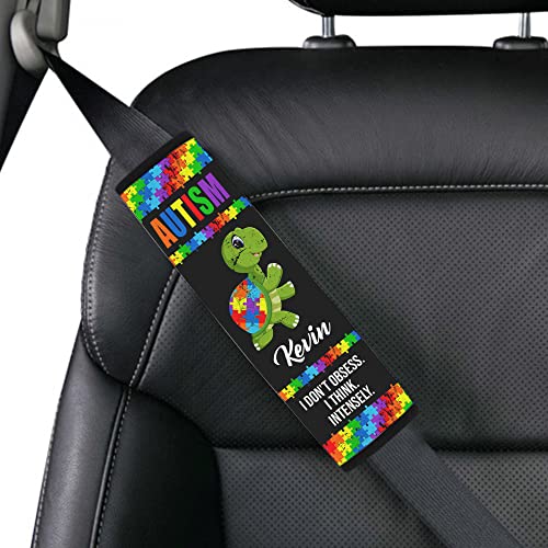I Don't Obsess Seat Belt Autism Awareness Seat Belt Cover for Kid Family Special Need Autistic Medical Alert Car Cushion Cover Support Autism Gift Personalized Name 48 - color: Type 14