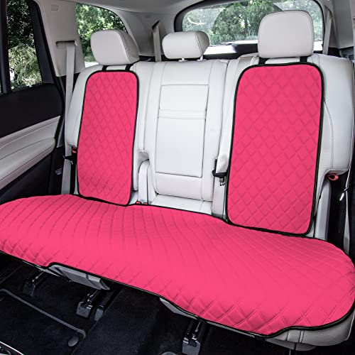 FH Group Car Seat Cover Cushion - Cars Trucks SUV, Neosupreme Car Seat Cushions, Waterproof Car Seat Cover Cushion, Universal Fit Car Seat Protector Rear Set Pink - color: Pink, style: Rear Bench