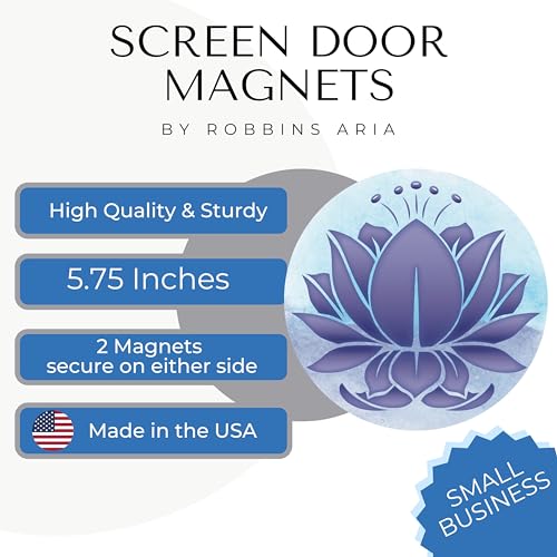 Screen Door Magnets Double Sided – Keep People, Kids, and Dogs from Running into a Screen Door. Saver - Robbins Aria Blue Lotus - color: Blue Lotus