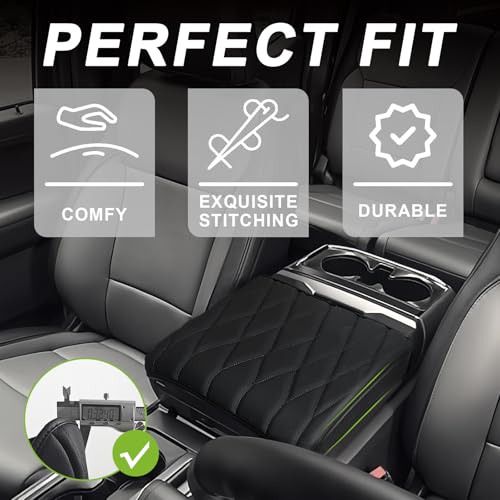Center Console Armrest Cover Fit for Ford F-150 F150 2021-2025 2026 Accessories, Comfort Armrest Pad Console Lid Cushion Vegan Leather Regular Thick(WorkSurface ONLY) - size: 2) 21-25 |F150| WorkSurface, Regular