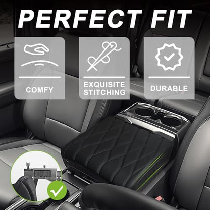 Center Console Armrest Cover Fit for Ford F-150 F150 2021-2025 2026 Accessories, Comfort Armrest Pad Console Lid Cushion Vegan Leather Regular Thick(WorkSurface ONLY) - size: 2) 21-25 |F150| WorkSurface, Regular