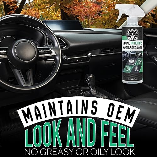 Chemical Guys Total Interior Cleaner & Protectant - New Car Scent, Car Cleaning Spray, Cleans and Protects Leather, Vinyl, Plastic, Rubber, and Glass, Safe for Trucks, SUVs, Jeeps, RVs & More - 16 oz - size: 16 Fl Oz (Pack of 1), style: New Car