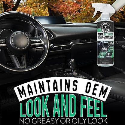 Chemical Guys Total Interior Cleaner & Protectant - New Car Scent, Car Cleaning Spray, Cleans and Protects Leather, Vinyl, Plastic, Rubber, and Glass, Safe for Trucks, SUVs, Jeeps, RVs & More - 16 oz - size: 16 Fl Oz (Pack of 1), style: New Car